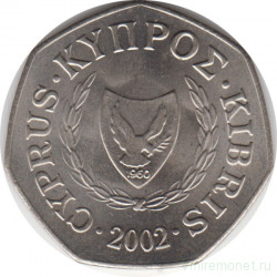 Монета. Кипр. 50 центов 2002 год.