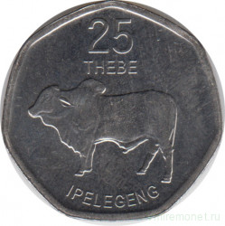 Монета. Ботсвана. 25 тхебе 2013 год.