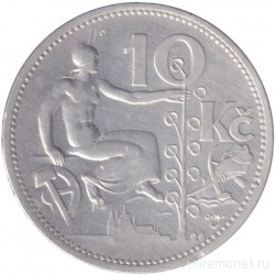 Монета. Чехословакия. 10 крон 1932 год.