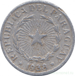 Монета. Парагвай. 50 сентаво 1938 год.