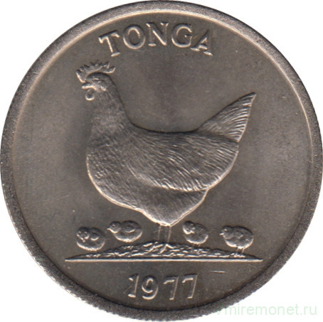 Монета. Тонга. 5 сенити 1977 год. ФАО. 