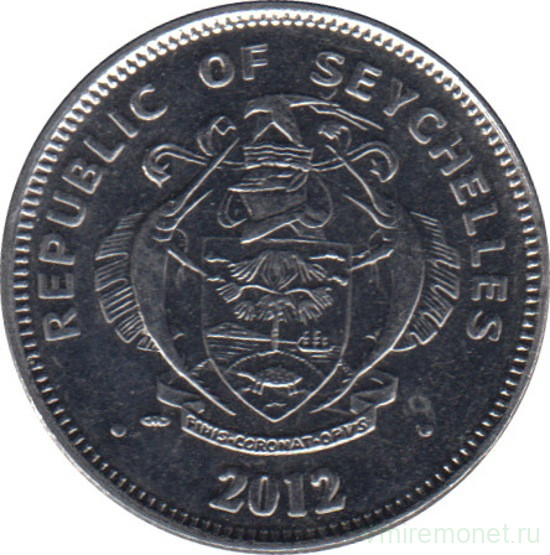 Монета. Сейшельские острова. 25 центов 2012 год.