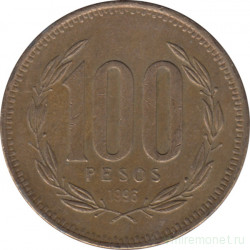 Монета. Чили. 100 песо 1996 год.