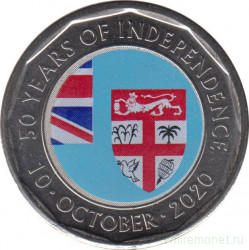 Монета. Фиджи. 50 центов 2020 год. 50 лет независимости.