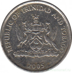 Монета. Тринидад и Тобаго. 10 центов 2005 год.