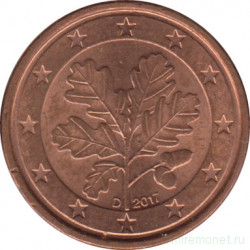 Монета. Германия. 1 цент 2017 год. (D).
