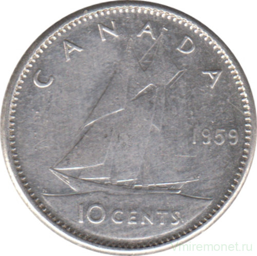Монета. Канада. 10 центов 1959 год.