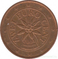 Монета. Австрия. 2 цента 2004 год.
