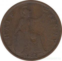 Монета. Великобритания. 1/2 пенни 1926 год.