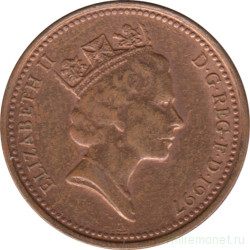 Монета. Великобритания. 1 пенни 1997 год.