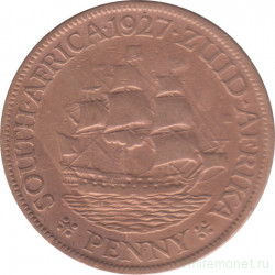 Монета. Южно-Африканская республика (ЮАР). 1 пенни 1927 год.