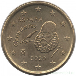 Монета. Испания. 10 центов 2020 год.