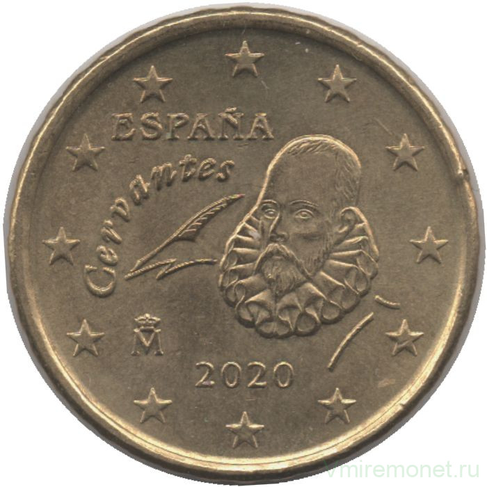 Монета. Испания. 10 центов 2020 год.