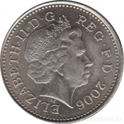 Монета. Великобритания. 10 пенсов 2006 год.