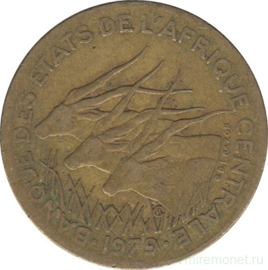 Монета. Центральноафриканский экономический и валютный союз (ВЕАС). 5 франков 1979 год.