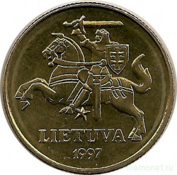 Монета. Литва. 20 центов 1997 год.
