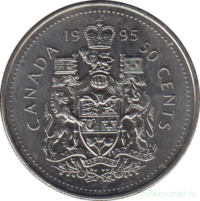 Монета. Канада. 50 центов 1995 год.