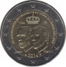 Монета. Люксембург. 2 евро 2014 год. 50 лет вступления на престол герцога Жана. ав.