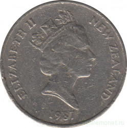 Монета. Новая Зеландия. 10 центов 1987 год.