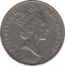Монета. Новая Зеландия. 10 центов 1987 год. ав.