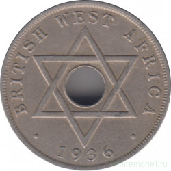 Монета. Британская Западная Африка. 1 пенни 1936 год. Эдвард VIII. Без отметки монетного двора.