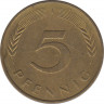 Монета. ФРГ. 5 пфеннигов 1995 год. Монетный двор - Гамбург (J). рев.