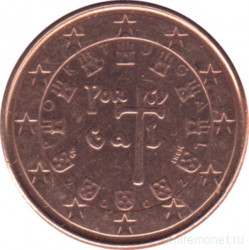 Монета. Португалия. 1 цент 2002 год.