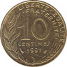 Монета. Франция. 10 сантимов 1997 год. ав.