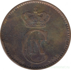 Монета. Дания. 2 эре 1899 год .