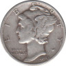 Монета. США. 10 центов 1943 год. ав.