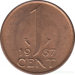 Монета. Нидерланды. 1 цент 1967 год.