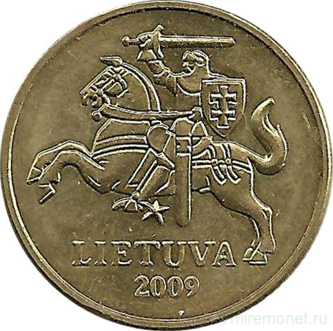Монета. Литва. 20 центов 2009 год.