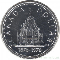 Монета. Канада. 1 доллар 1976 год. 100 лет Оттавской парламентской библиотеке.