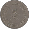 Монета. Сингапур. 5 центов 1973 год. ав.