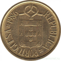 Монета. Португалия. 1 эскудо 1986 год. Новый тип.