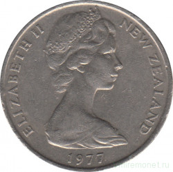 Монета. Новая Зеландия. 20 центов 1977 год.