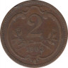 Монета. Австро-Венгерская империя. 2 геллера 1903 год. ав.
