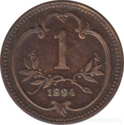 Монета. Австро-Венгерская империя. 1 геллер 1894 год.