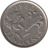 Монета. Бермудские острова. 10 центов 1980 год. ав.
