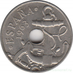 Монета. Испания. 50 сентимо 1964 (1963) год.