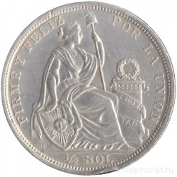 Монета. Перу. 1/2 соля 1907 год.