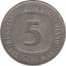  Монета. ФРГ. 5 марок 1976 год. Монетный двор - Гамбург (J). рев.