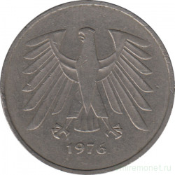 Монета. ФРГ. 5 марок 1976 год. Монетный двор - Гамбург (J).