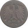 Монета. ФРГ. 5 марок 1976 год. Монетный двор - Гамбург (J). ав.