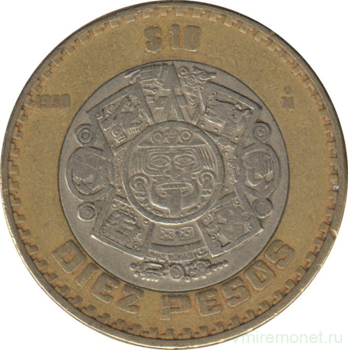 Монета. Мексика. 10 песо 1999 год.