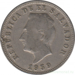 Монета. Сальвадор. 5 сентаво 1959 год.