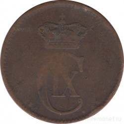 Монета. Дания. 5 эре 1875 год.