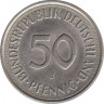 Монета. ФРГ. 50 пфеннигов 1975 год. Монетный двор - Гамбург (J). рев.