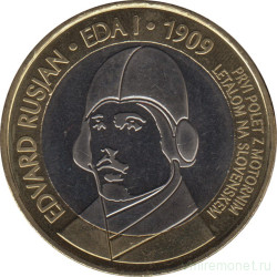 Монета. Словения. 3 евро 2009 год. 100 лет первому авиаполёту.