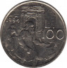 Монета. Сан-Марино. 100 лир 1994 год. Два каменотёса. ав.